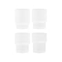 Bicchiere Ripple vetro bianco / Set di 4 - Ø 7 x H 9 cm (20 cl) - Ferm Living