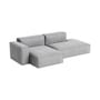 Ecksofa Mags Soft Low Armrest n°3 textil grau / 2,5-Sitzer – L 256,5 cm / Armlehne links - Hay
