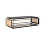 Wiener Box Coffee table cane & fibres wood black gold beige / 107 x 50 cm x H 33 cm - Caning - Wiener GTV Design