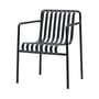 Palissade Dining Large Stackable armchair metal grey black Large - R & E Bouroullec - Hay