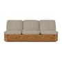 Canapé droit Bohemian ‘72 tissu fibre végétale blanc beige / Réédition 1972 - 3 places / L 210 cm - Rotin - Gubi