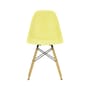 RE DSW - Eames Plastic Side Chair Chair plastic material yellow / (1950) - Base, legs Light wood / Recycled wood - Vitra