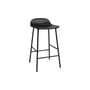 Tabouret de bar rembourré Form cuir noir / H 65 cm - Cuir / Rembourrage intégral - Normann Copenhagen
