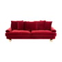 Divano destro Greenwich tessuto rosso / L 220 cm - Velluto - Jonathan Adler