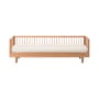 Einzelbett Pure holz natur / Sitzbank - 92 x 207 cm - 3 Halterung mit Stäben - NOBODINOZ
