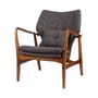 Fauteuil rembourré Peggy tissu gris bois naturel - POLSPOTTEN