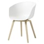 Fauteuil About a chair AAC22 blanc / Pieds bois - Hee Welling, 2010 - Hay