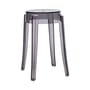 Tabouret empilable Charles Ghost plastique gris H 46 cm - Kartell