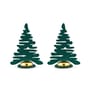 Targhetta con il nome Barkplace Tree metallo verde / Set di 2 abeti in acciaio - H 8 cm - Alessi