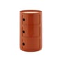 Rangement Componibili New Big plastique orange / 3 tiroirs - Ø 42 x H 69,5 cm - Kartell