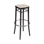 Vienna 144 High stool cane & fibres black natural wood / H 85 cm, caned seat - 1908 reissue - Wiener GTV Design
