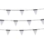 Guirlande lumineuse extérieur Sagra LED tissu blanc noir 14 mètres - 16 fanions tissu - Seletti