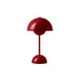 Lampe sans fil rechargeable Flowerpot VP9 plastique rouge / Ø 16 x H 29 cm - Verner Panton, 1968 - &tradition