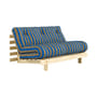 Schlafcouch Roots textil braun / L 140 cm – 3 Positionen / Struktur aus klarer Kiefer - KARUP