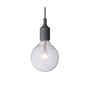 Suspension E27 plastique gris / Silicone - Ampoule incluse - Muuto