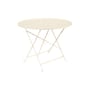Table pliante Bistro métal beige / Ø 96 cm - 5 personnes / Trou parasol - Fermob