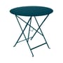 Bistro Foldable table metal blue / Ø 77 cm - Hole for parasol - Fermob
