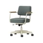 Poltrona a rotelle Fauteuil Direction Pivotant metallo tessuto verde grigio / Jean Prouvé, 1951 - Vitra