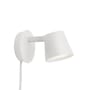 Tip LED Wall light with plug metal white / Adjustable - Dimmer - Muuto