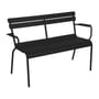 Banc avec dossier Luxembourg métal noir / 2 places - L 131 cm - Fermob