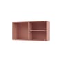 Wandablage Ripple I holz rosa / Vitrine - B 69,6 x T 20 x H 35,4 cm / Gewelltes Glas - MONTANA
