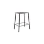 Hocker Adam leder schwarz / H 50 cm - Indoor - Frama 