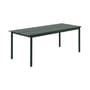 Linear Rectangular table metal green / Steel - 200 x 75 cm - Muuto