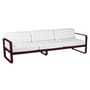 Canapé de jardin 3 places Bellevie métal tissu blanc violet / L 235 cm - Tissu blanc grisé - Fermob