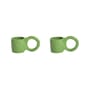 Espresso tazza Donut Small ceramica verde / Ø 6 x H 5,5 cm - Set di 2 - Petite Friture