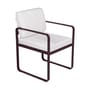 Fauteuil de repas rembourré Bellevie métal tissu blanc / Tissu blanc grisé - Fermob