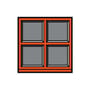 Window 01 Framed poster paper wood multicoloured / By Richard Wood - 70 x 70 cm - The Wrong Shop