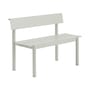 Banc avec dossier Linear métal gris / L 110 cm - Muuto