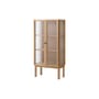Credenza con piattaia Curiosity Low legno naturale / L 70,5 x H 143 cm - Vetro scanalato - Audo Copenhagen