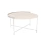 Table basse Edge métal blanc / Poignée rabattable - Ø 76 x H 40 cm - Houe