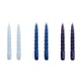 Set de 6 bougies longues Twist - Hay