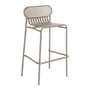 Tabouret haut empilable Week-end métal beige / Aluminium - H 80 cm - Petite Friture