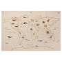 Affiche The World tissu blanc beige / Coton bio brodé - L 100 x H 70 cm - Ferm Living