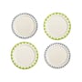 Folk Medium Dessert plate ceramic green / Set of 4 - Ø 22.5 cm - & klevering