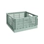 Panier Colour Crate plastique vert Large Square / 42 x 42 cm - Recyclé - Hay