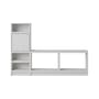 Regal Stacked holz grau / Integrierte Bank - Konfiguration 1 / B 174 x T 35 x H 119 cm - Muuto