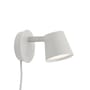 Applique con presa Tip LED metallo grigio / Orientabile - Variatore - Muuto