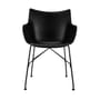 Q/Wood Armchair wood black / Moulded wood & plastic seat - Kartell