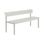 Banc avec dossier Linear métal gris / L 170 cm - Muuto