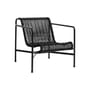 Palissade Cord Low armchair textile black / Rope Recycled fabric - Hay