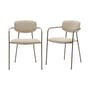 Set de 2 fauteuils de repas rembourrés Aya tissu beige - NV GALLERY