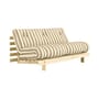 Schlafcouch Roots textil beige / L 160 cm – 3 Positionen / Struktur aus heller Kiefer - KARUP