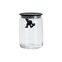 Bocal hermétique Gianni a little man holding on tight verre plastique noir / 90 cl - Alessi