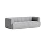Canapé droit Quilton tissu gris / 3 places - L 248 cm / Matelassé - Hay