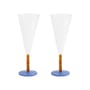 Sektgläser Perle glas bunt / Set von 2 - 18 cl - & klevering
