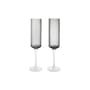 Ripple Champagne glass glass grey / Set of 2 - Ferm Living